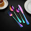 Colorful Silverware Set, 24-Piece Stainless Steel Rainbow Flatware Set, Iridescent Cutlery Utensils Set Service for 6, Mirror Polished, Dishwasher Safe(Muti-Colorful)