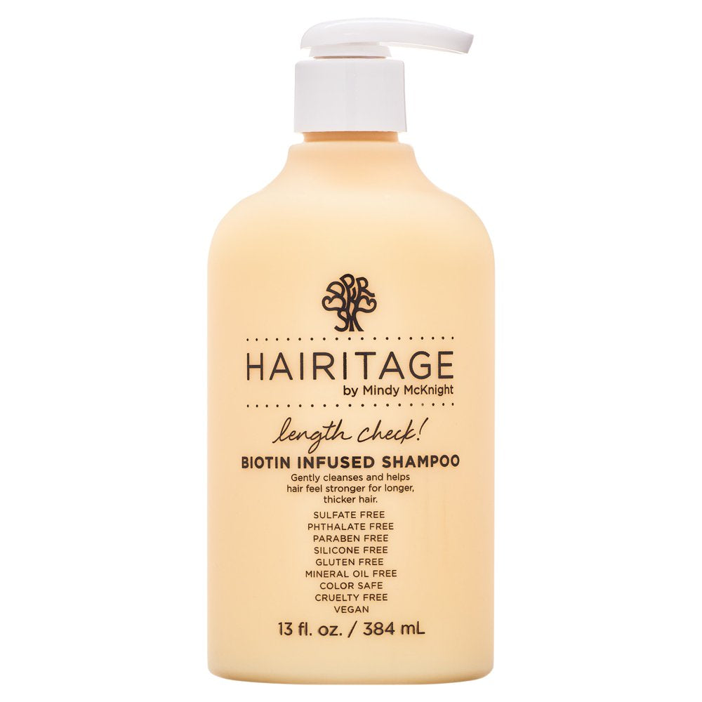 Hairitage Length Check! Biotin Shampoo with Jamaican Black Castor Oil | Volume & Thickening, 13 Oz.