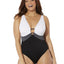 Swimsuits for All Women'S plus Size Colorblock V-Neck One Piece Swimsuit 16 White