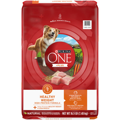 Purina ONE Natural, Weight Control Dry Dog Food, +Plus Healthy Weight Formula, 16.5 Lb. Bag
