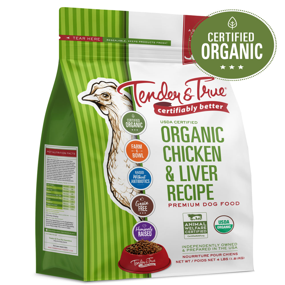 Tender & True Chicken & Liver Flavor Dry Dog Food, Grain-Free, 4 Lb. Bag