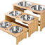 FOREYY Raised Pet Bowls for Cats and Small Dogs, Bamboo Elevated Dog Cat Food and Water Bowls Stand Feeder with 2 Stainless Steel Bowls and anti Slip Feet