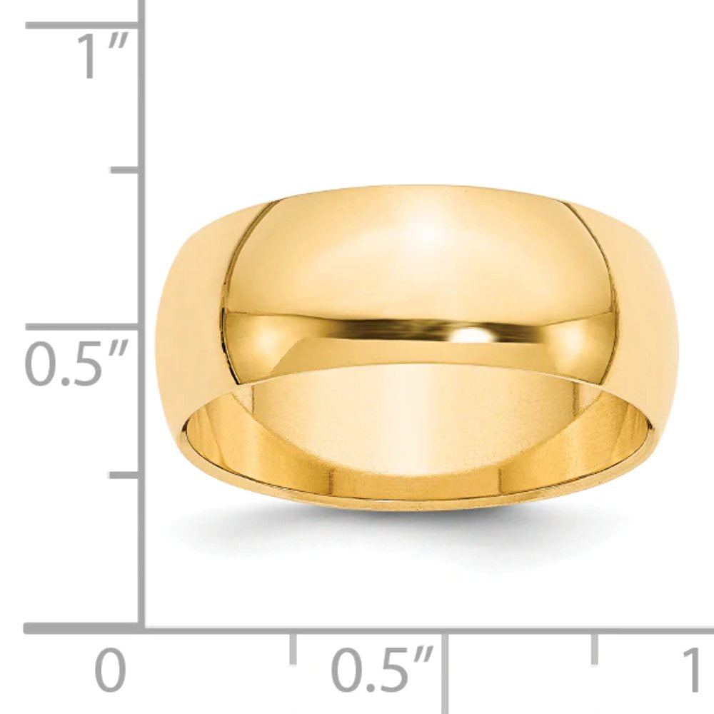 Primal Gold 14 Karat Yellow Gold 8Mm Half-Round Wedding Band Size 14