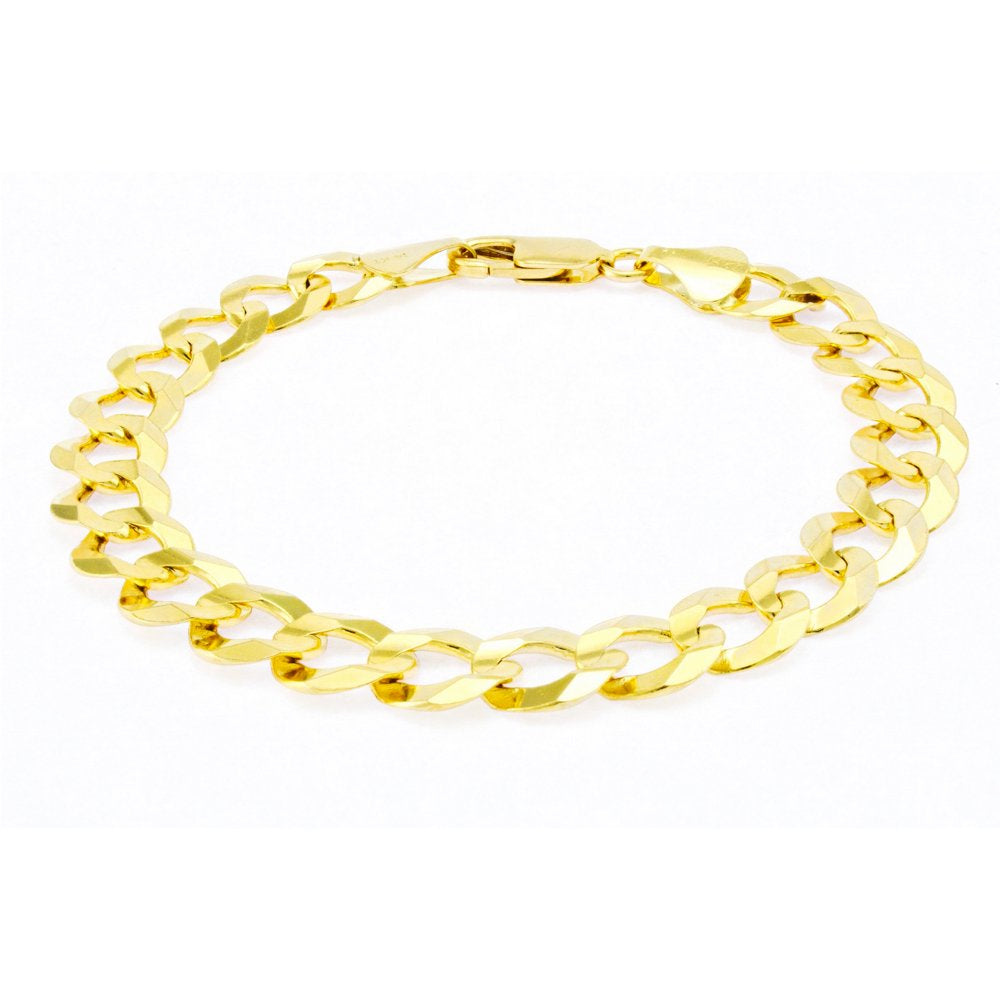 Nuragold 14K Yellow Gold 11.5Mm Solid Cuban Curb Link Chain Bracelet, Mens Jewelry Lobster Clasp 8" 8.5" 9"