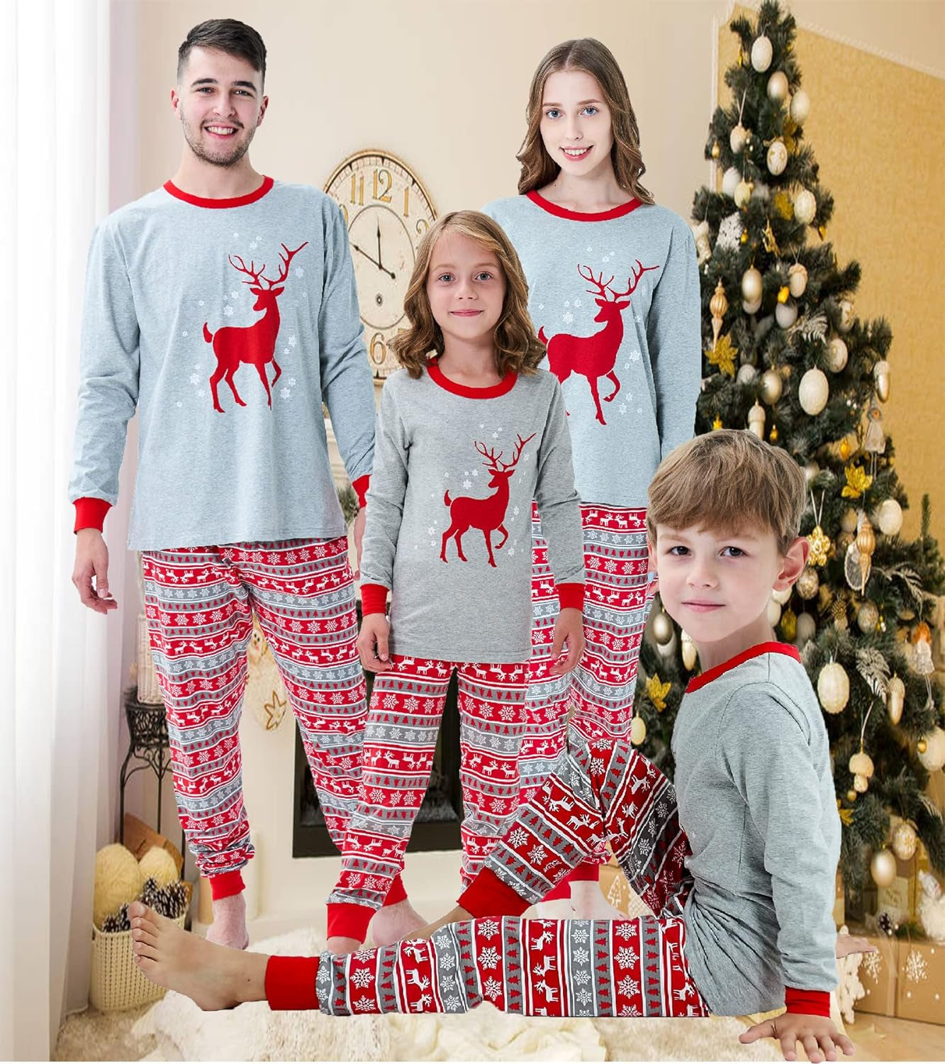 Demifill Family Matching Christmas Pajamas Boys Girls Holiday Pajamas Kids Sleepwear Christmas Pjs