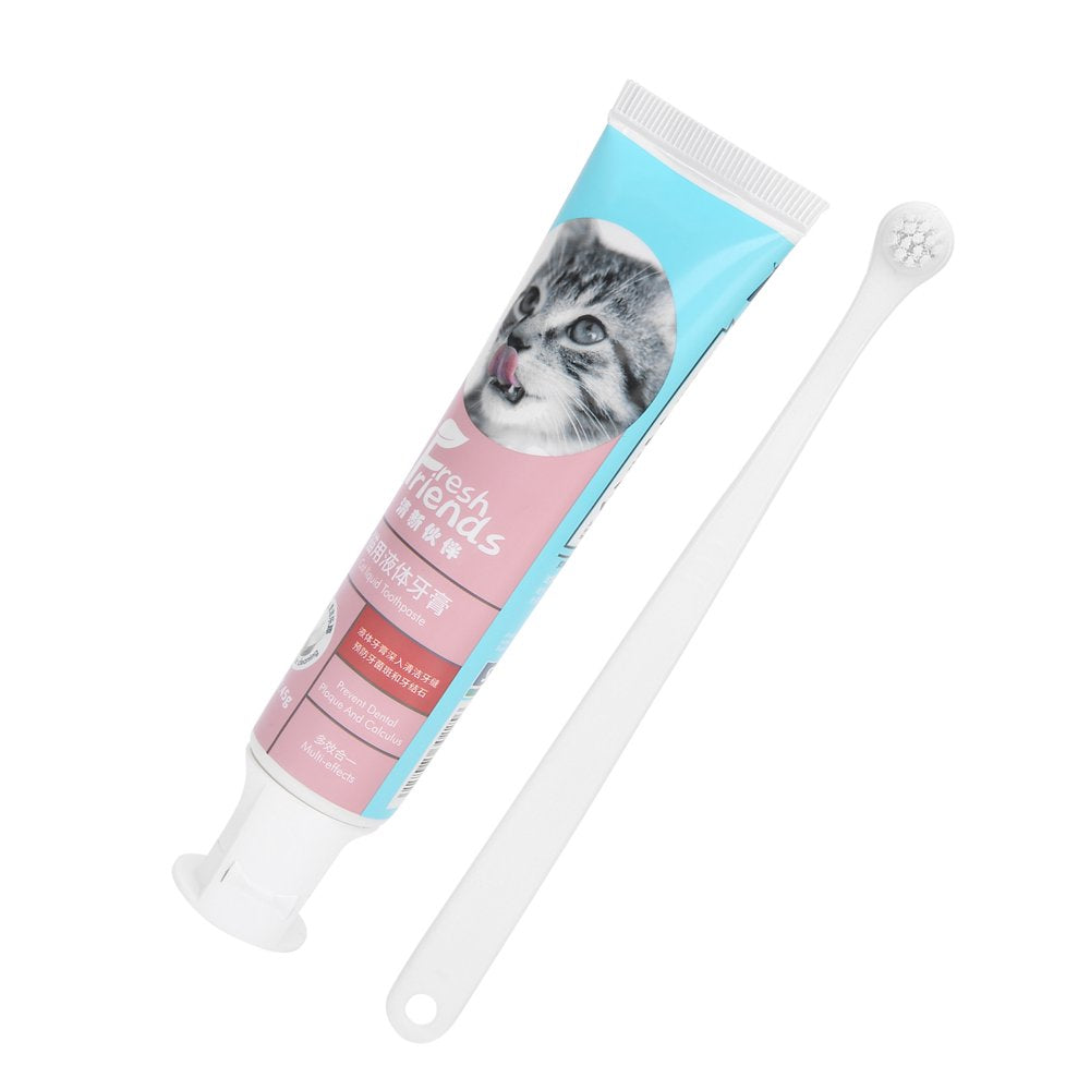 Pet Toothbrush and Toothpaste, Super Soft Brush Dog Toothpaste Kit Dog Care Dog Tooth Brushing Kit with Natural