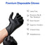 Procure Disposable Black Nitrile Gloves 200 Count - Heavy Duty 4Mil, Powder Free, Rubber Latex Free, Medical Exam Grade