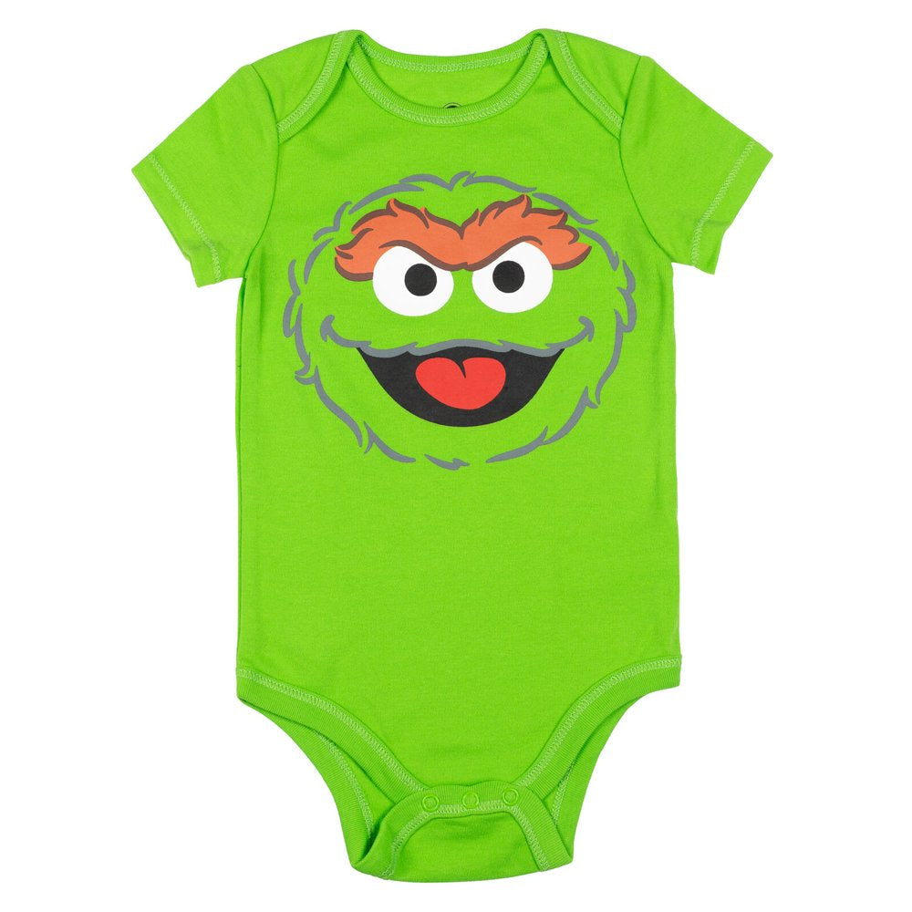 Sesame Street Elmo Cookie Monster Big Bird Newborn Baby Boys 5 Pack Bodysuits Newborn to Infant
