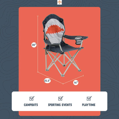 Firefly! Outdoor Gear Finn the Shark Kid'S Camping Chair - Navy/Orange/Gray Color