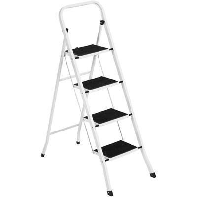 Best Choice Products 4-Step Portable Folding Steel Ladder W/ Hand Rail, Wide Platform Steps, 330Lbs Capacity