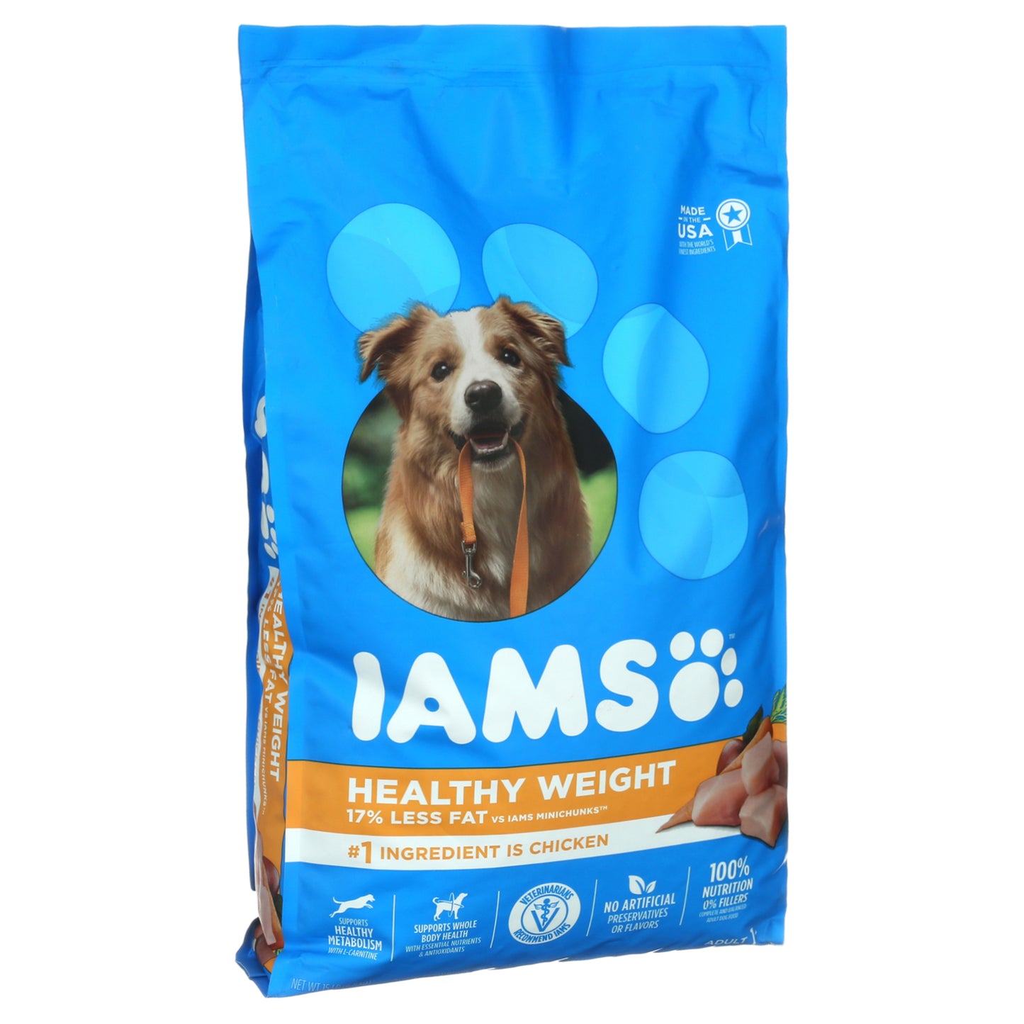 IAMS Healthy Weight Chicken Dry Dog Food for Adult Dog, 15 Lb Bag