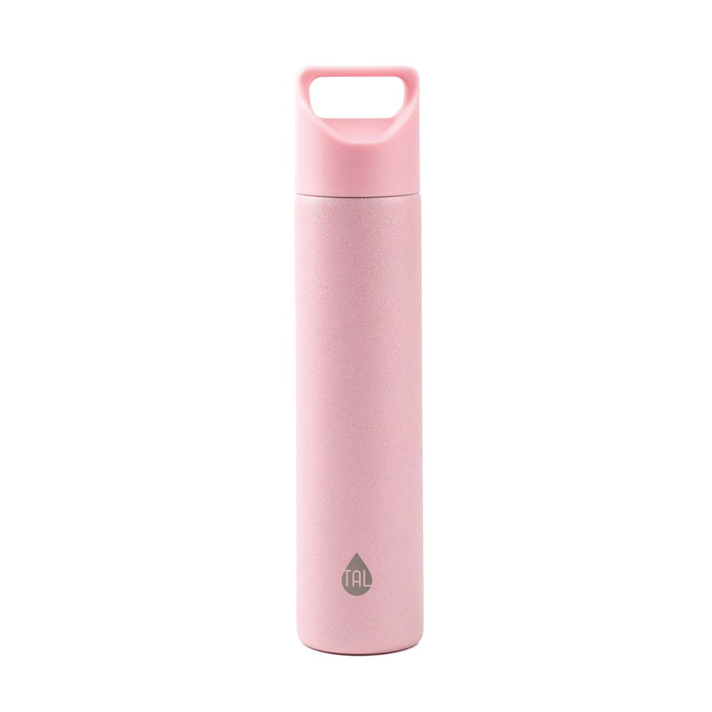 TAL Mini Tumbler 10 Oz Pink Solid Print Stainless Steel Water Bottle with Screw Cap
