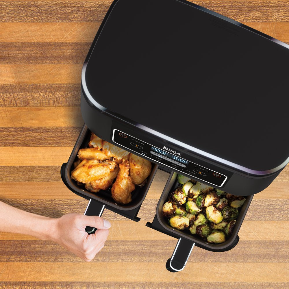 Ninja® Foodi® 4-In-1 8-Quart. 2-Basket Air Fryer with Dualzone™ Technology- Air Fry, Roast, and More