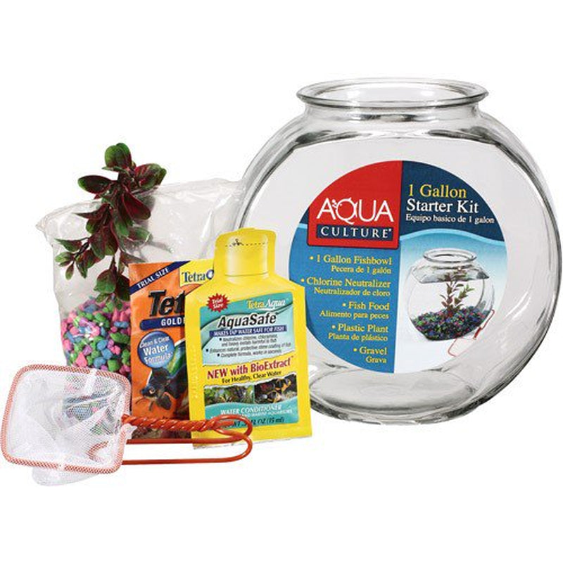 Aqua Culture Premium 1-Gallon Fish Bowl Starter Kit