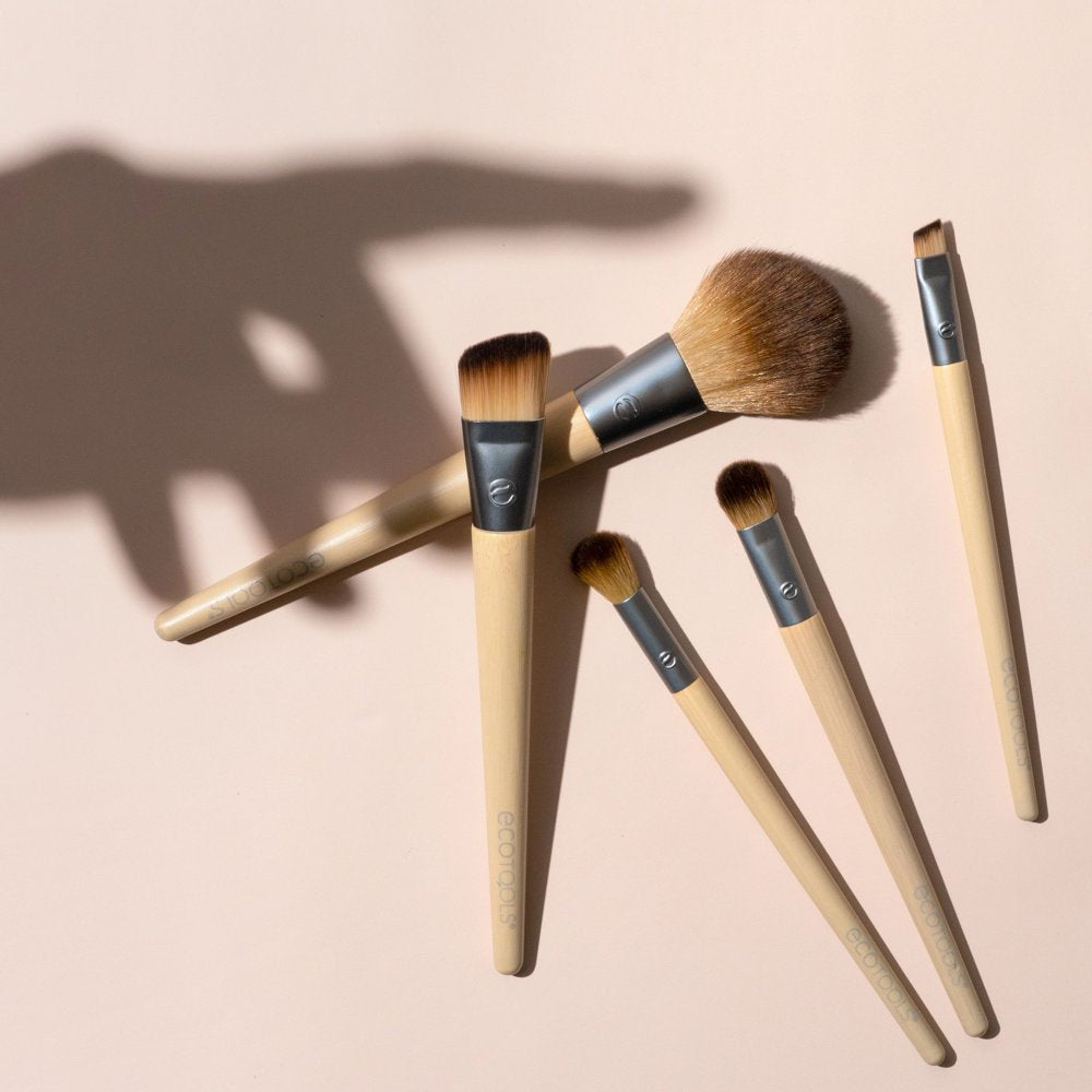 Ecotools Start the Day Beautifully Kit Makeup Brush Set with Storage Tray, 6 Piece Set