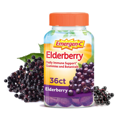 Emergen-C Vitamin C Immune Support Supplement Gummies, Elderberry 36 Ct