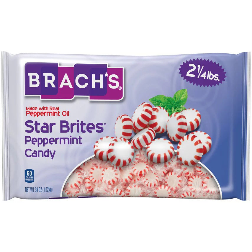 Brach'S Star Brites, Individully Wrapped, Peppermint Candy, 36 Oz