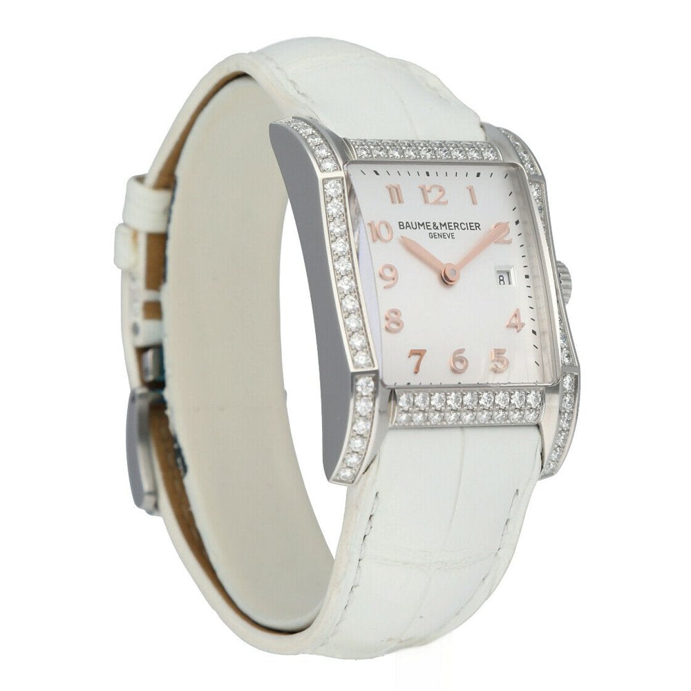 Baume &Amp; Mercier Hampton M0A10025 Diamonds Rectangle Steel Quartz Ladies Watch