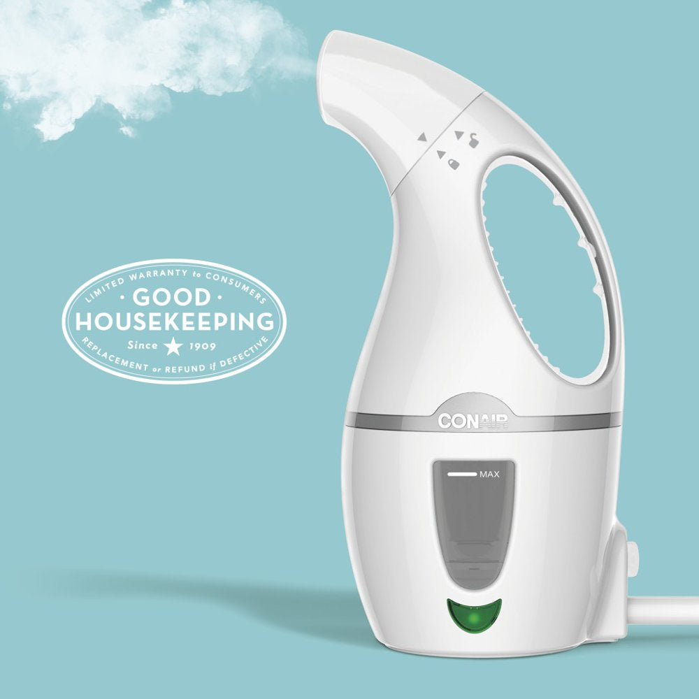 Conair Handheld Travel Garment Steamer for Clothes, Completesteam 1100W, for Home, Office and Travel GS2WB