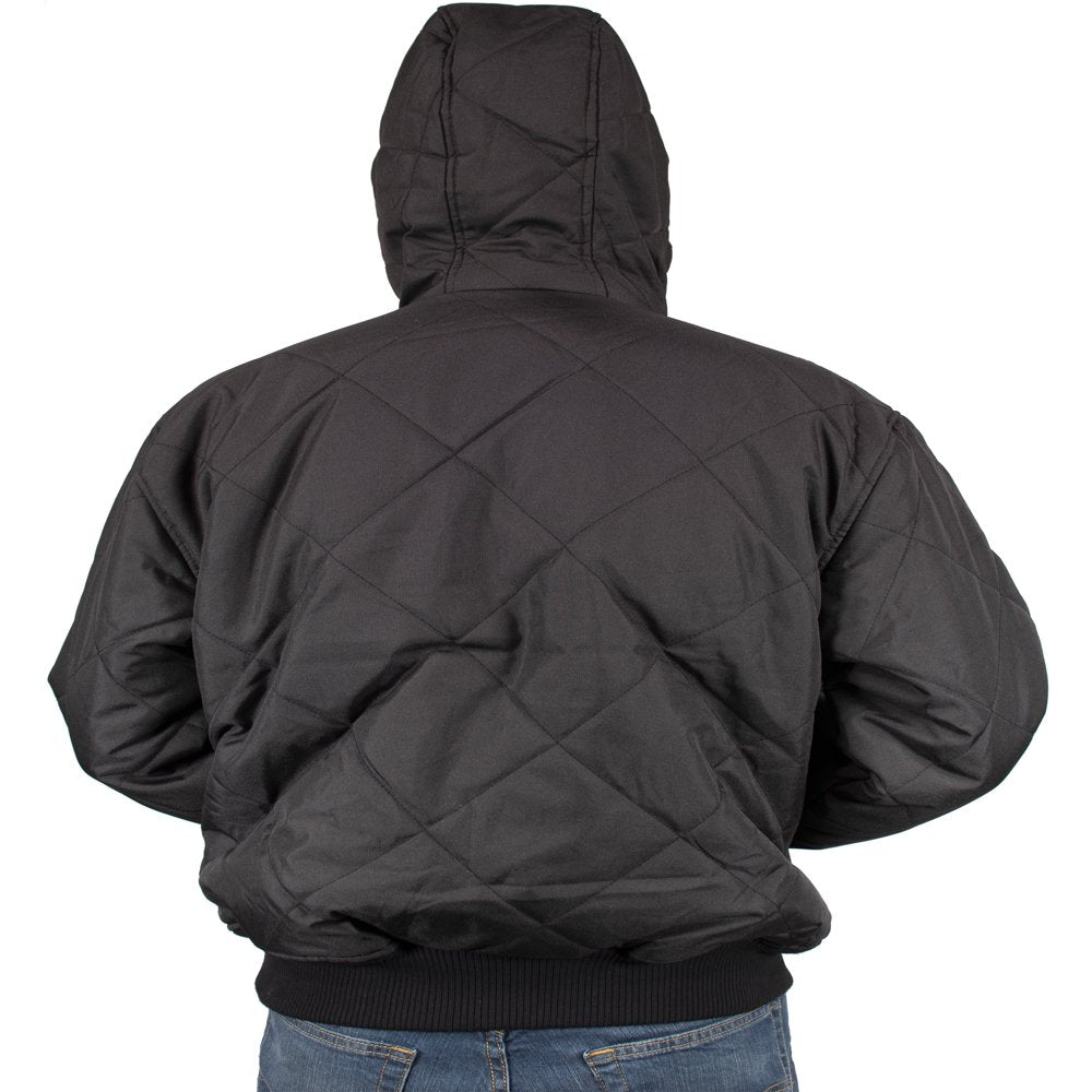 Freeze Defense Men'S Fleece Lined Quilted Winter Jacket Coat (2XL, Black)