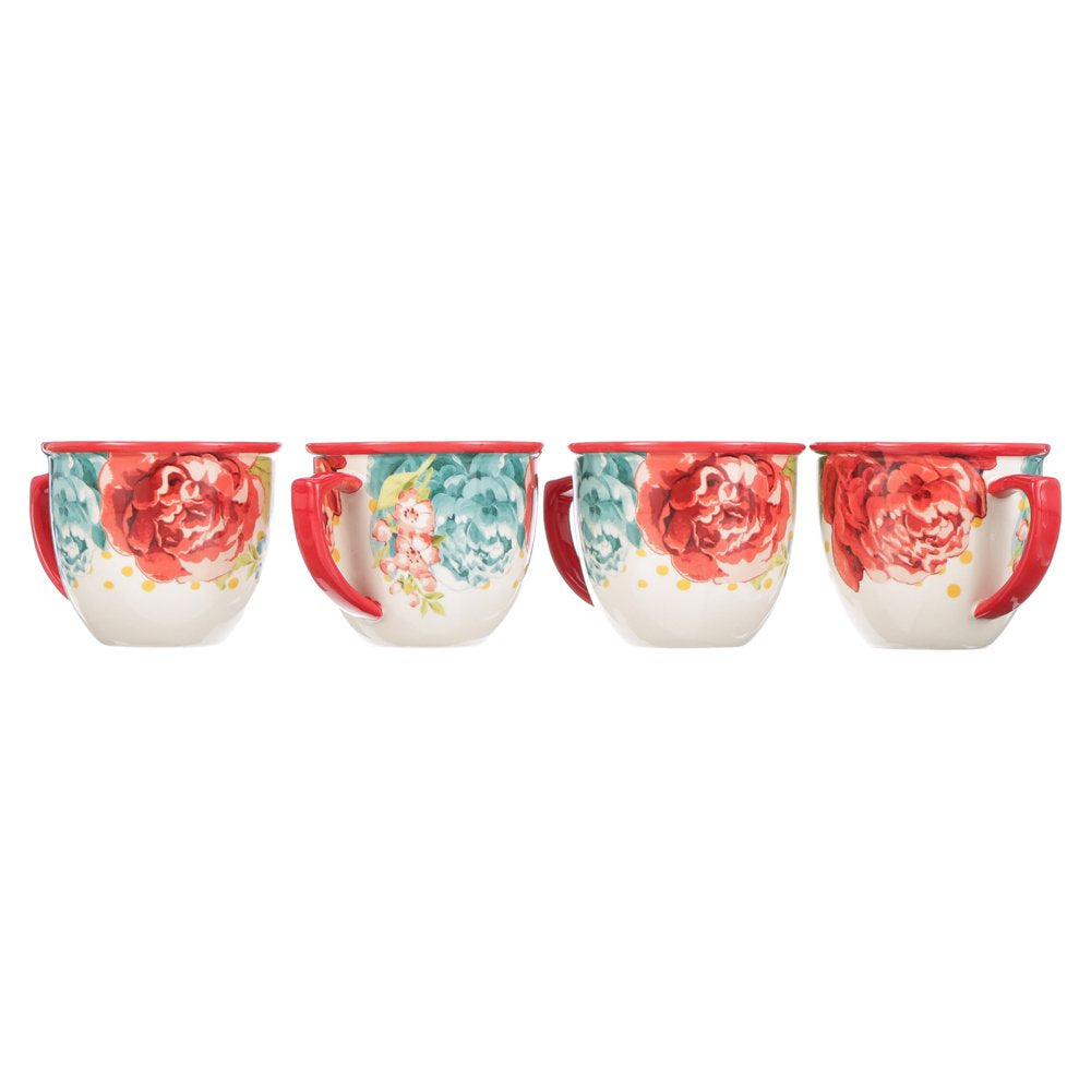 The Pioneer Woman Blossom Jubilee 4-Piece 16-Ounce Coffee Cup Set