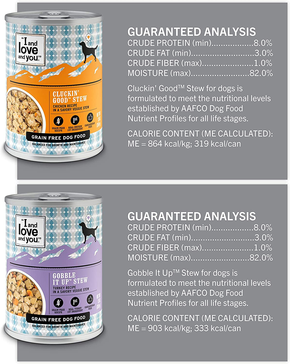 "I and Love and You" Naked Essentials Wet / Canned Dog Food - Grain Free, Cage Free, Free Range - for Large and Small Dogs (Variety of Flavors)