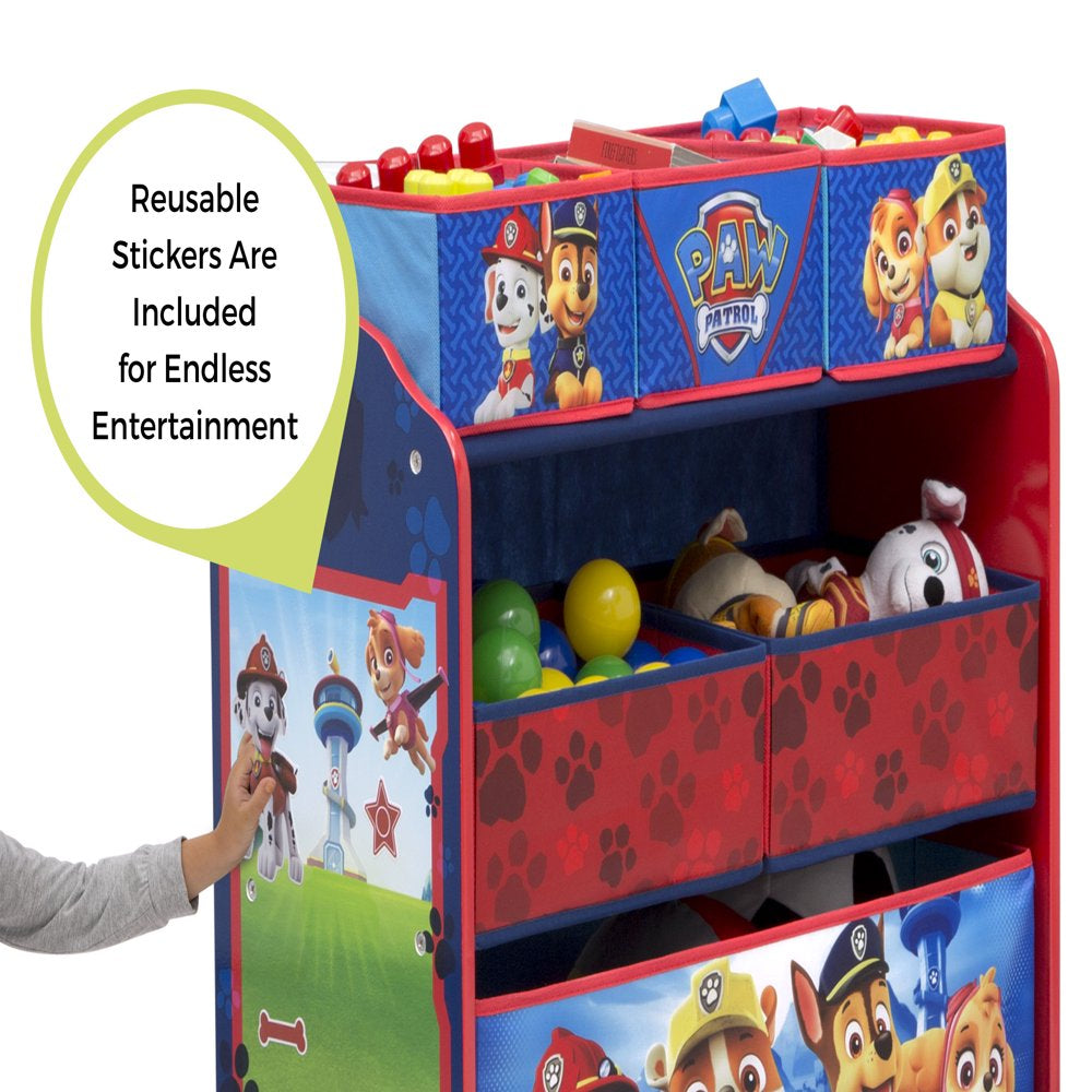 Nick Jr. PAW Patrol 4-Piece Playroom Solution by Delta Children – Set Includes Table and 2 Chairs and 6-Bin Toy Organizer