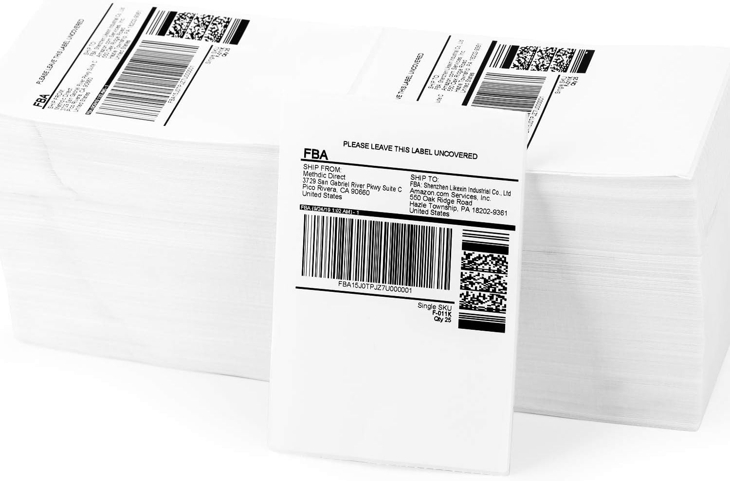 Methdic 4X6 Fold Thermal Direct Shipping Label for UPS USPS 1 Stack (1000 Labels)
