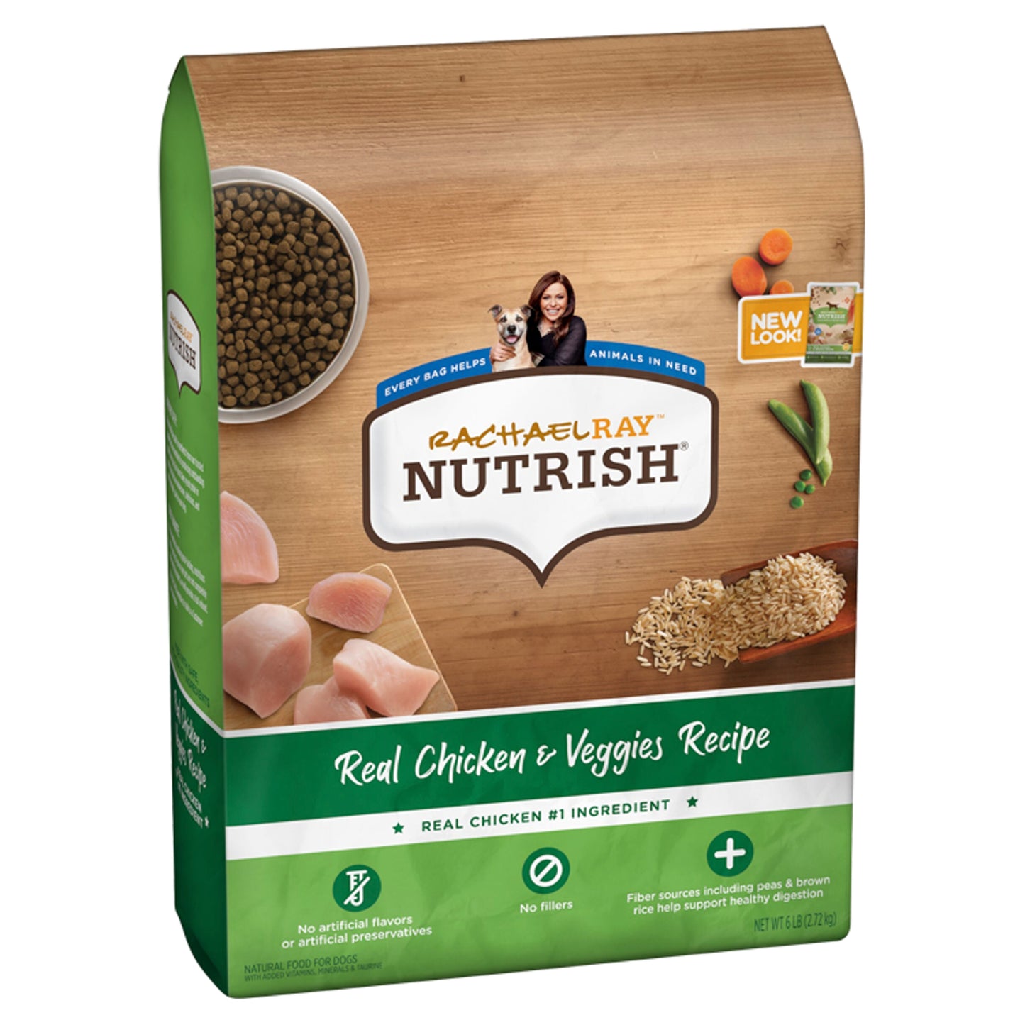 Rachael Ray Nutrish Real Chicken & Veggies Recipe Natural Food for Dogs, 6 Lb