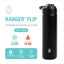 TAL Ranger 26 Oz Black Solid Print Stainless Steel Water Bottle with Straw and Flip-Top Lid