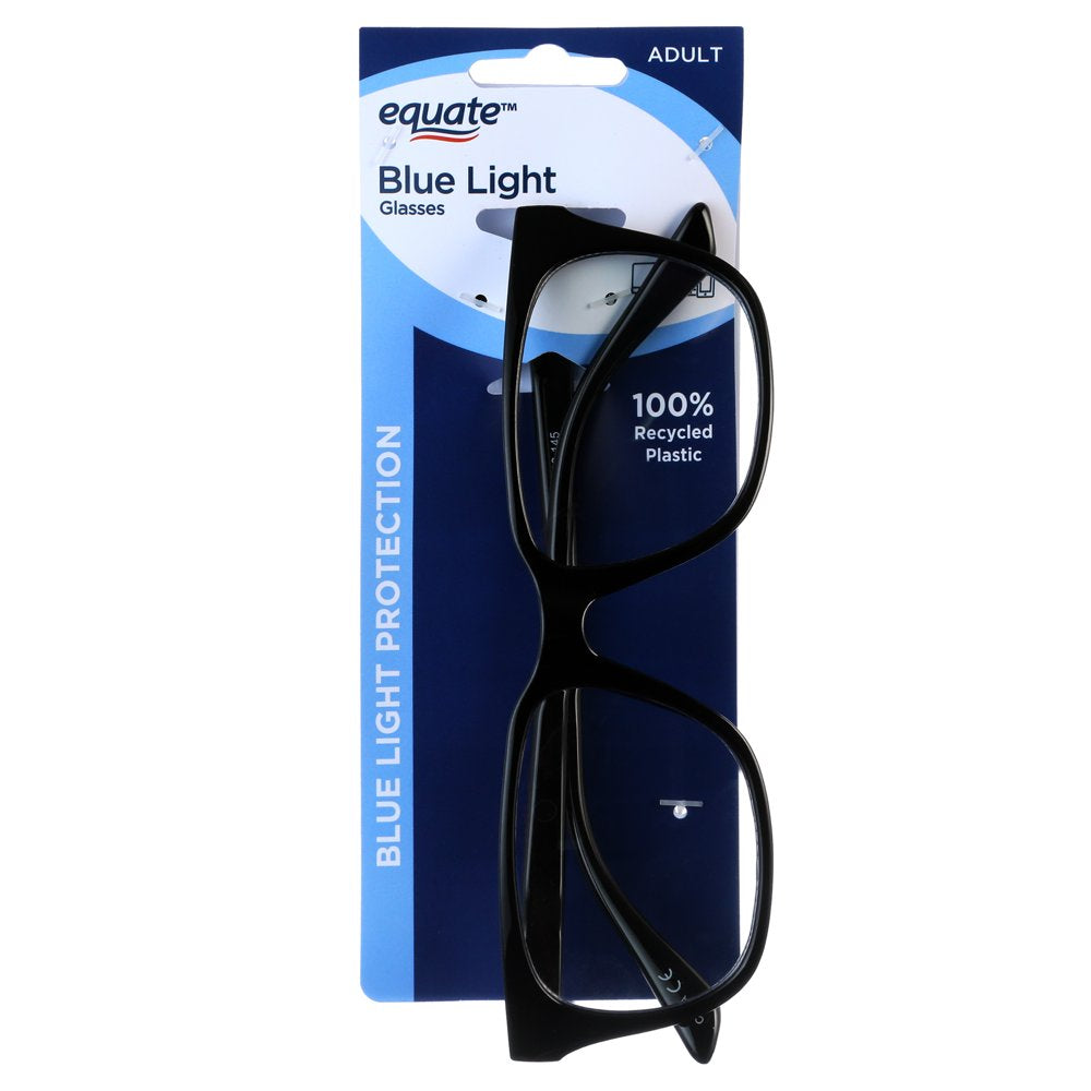 Equate Unisex Blue Light Glasses, Plastic Lens, Black Color