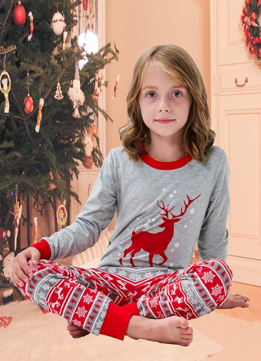 Demifill Family Matching Christmas Pajamas Boys Girls Holiday Pajamas Kids Sleepwear Christmas Pjs