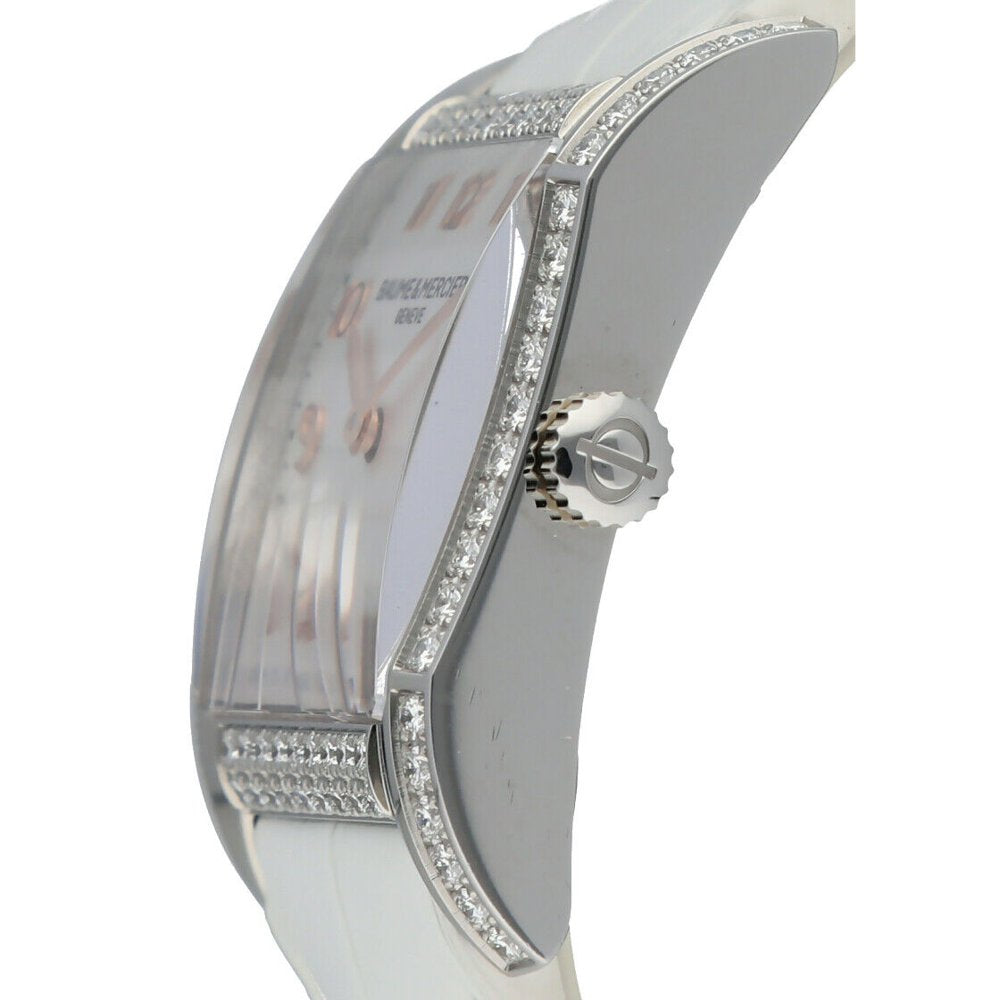 Baume &Amp; Mercier Hampton M0A10025 Diamonds Rectangle Steel Quartz Ladies Watch