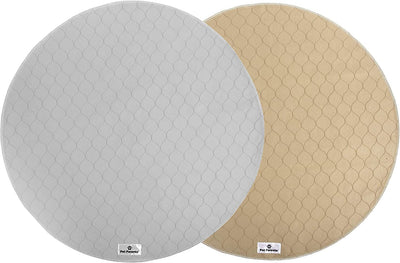 Pet Parents Washable round Whelping Pads (2Pack) of 36" Circle Premium Pee Pads for Dogs, Waterproof Dog Pee Pads, Circle Reusable Dog Training Pads, & Pet Pee Pads! Modern Puppy Pads! -1 Tan & 1 Grey