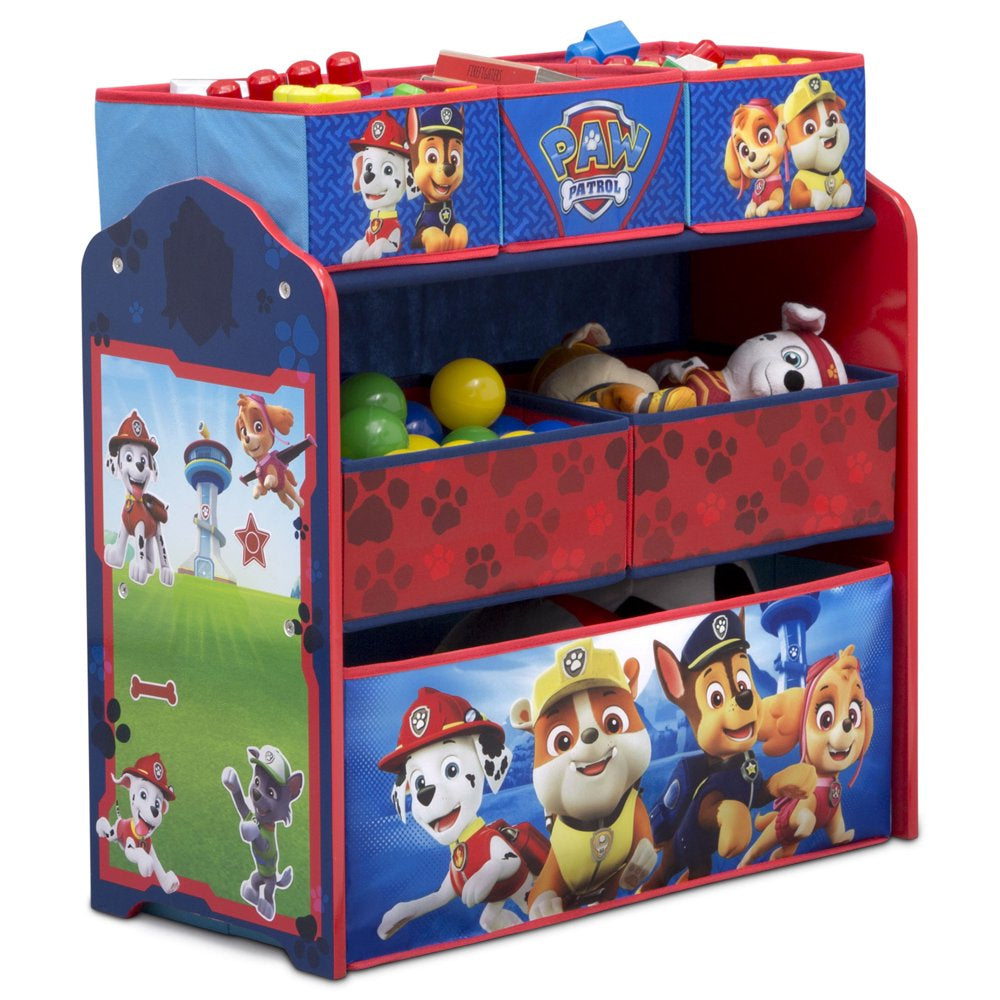 Nick Jr. PAW Patrol 4-Piece Playroom Solution by Delta Children – Set Includes Table and 2 Chairs and 6-Bin Toy Organizer