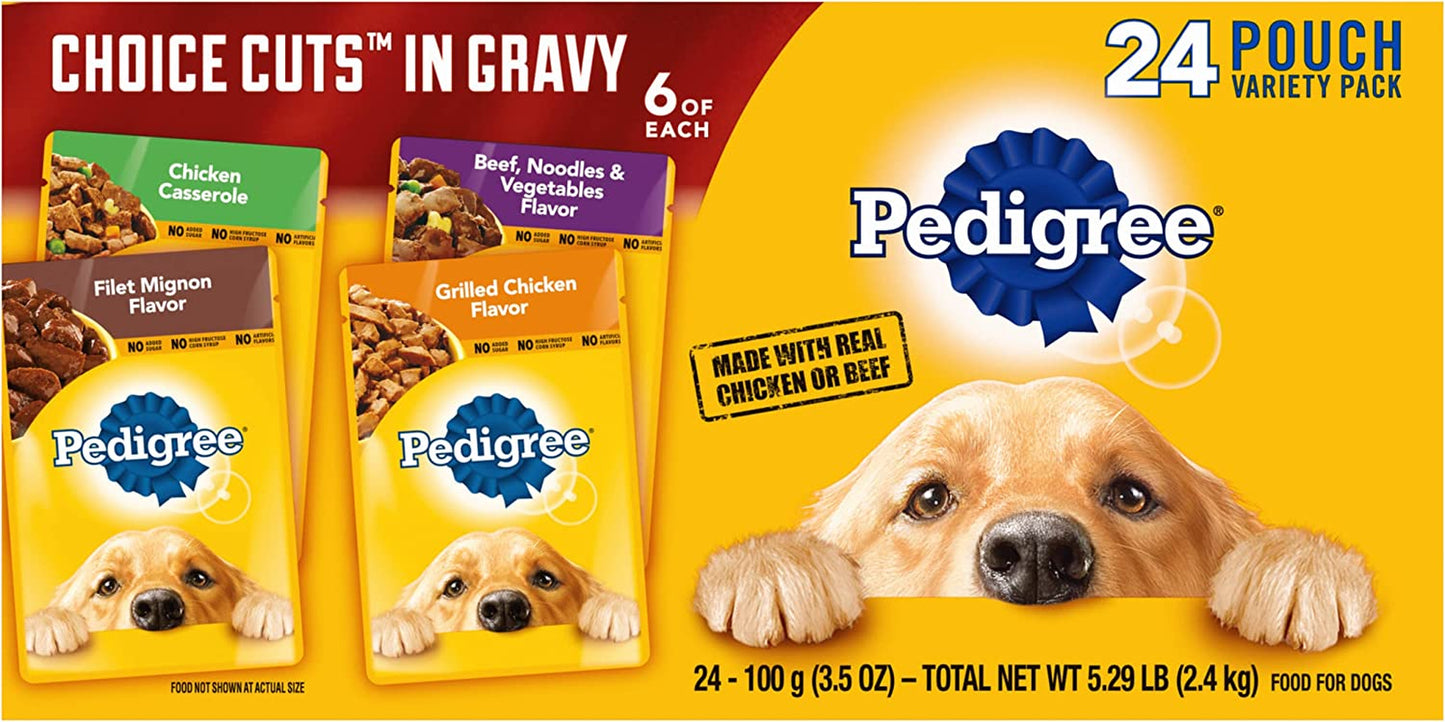 PEDIGREE Choice Cuts in Gravy Adult Wet Dog Food, 3.5 Oz. Pouches