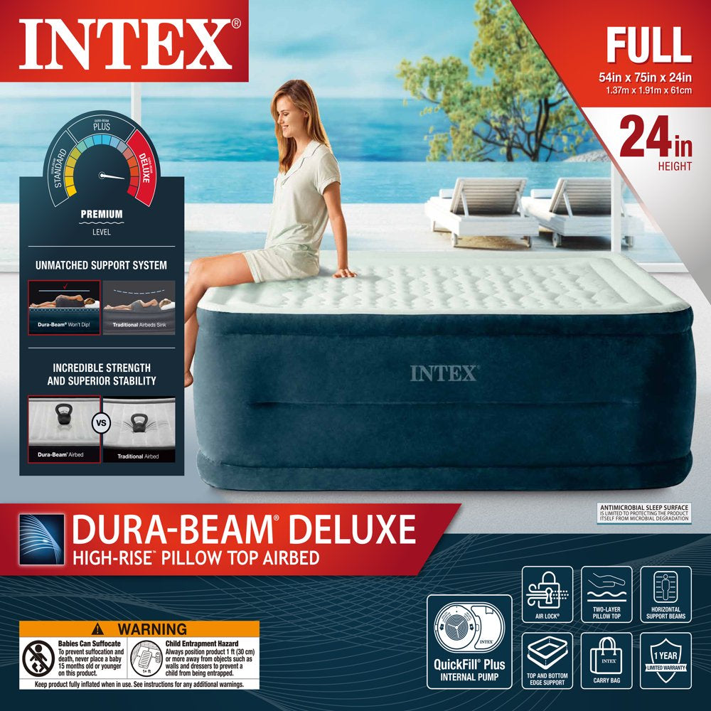 Intex 24" Dream Lux Pillow Top Dura-Beam Airbed Mattress with Internal Pump - Full