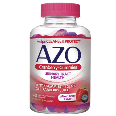 AZO Urinary Tract Health Cranberry Gummies, Helps Cleanse and Protect, 40 Ct