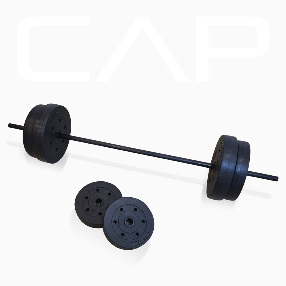 CAP Strength Adjustable Standard Combo Weight Bench with Rack and Leg Extension and 90 Lb. Vinyl Weight Set