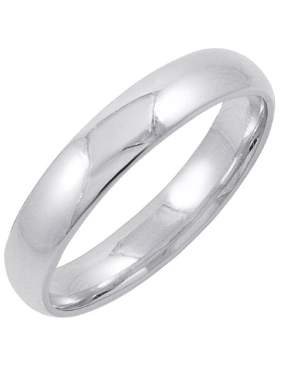 Men'S 10K White Gold 4Mm Comfort Fit Plain Wedding Band (Available Ring Sizes 8-12 1/2) Size 12