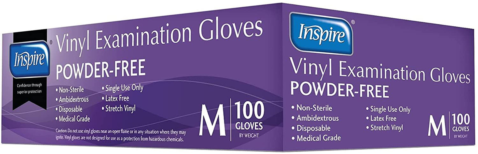 Inspire Stretch Vinyl Exam Gloves | the ORIGINAL Quality Vinyl Gloves Disposable Latex Free Medical Gloves Cleaning Gloves (Case 1000, 10 Packs of 100)