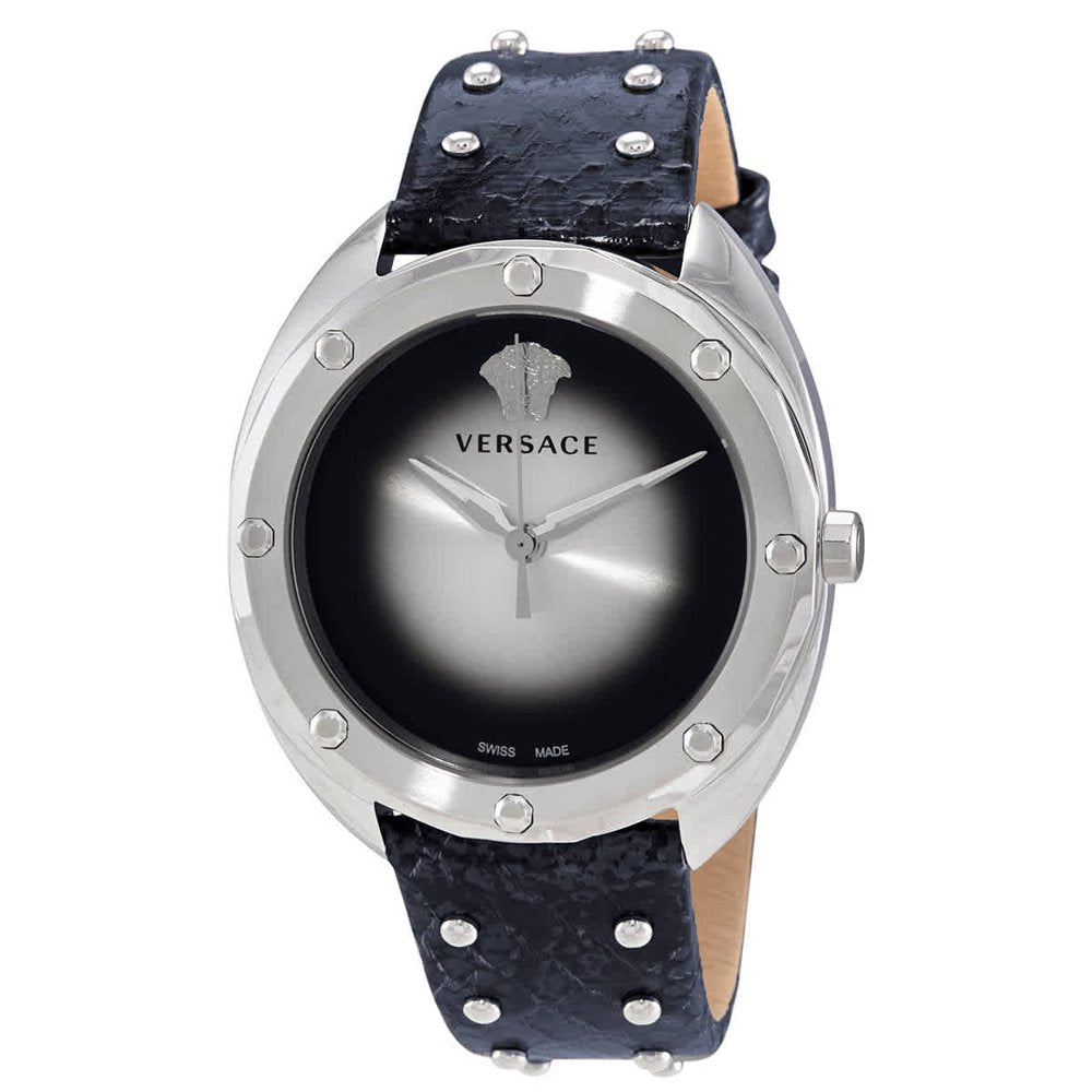 Versace Shadov Quartz Silver / Black Dial Ladies Watch VEBM00118