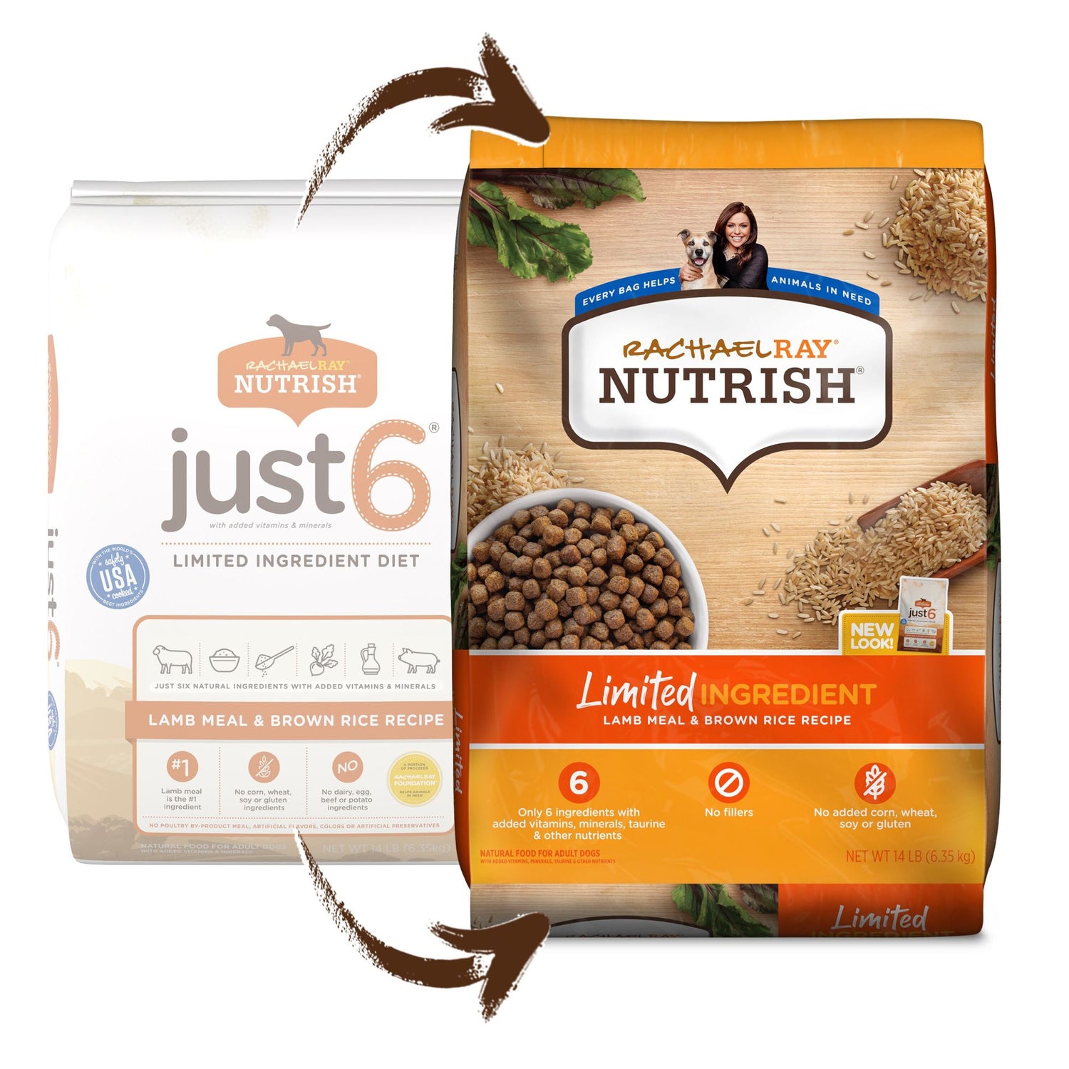 Rachael Ray Nutrish Limited Ingredient Lamb Meal & Brown Rice Recipe, Dry Dog Food, 14 Lb Bag