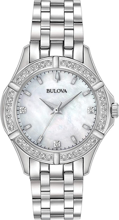 Bulova Classic Stainless Stee Diamond Ladies Watch 96R233