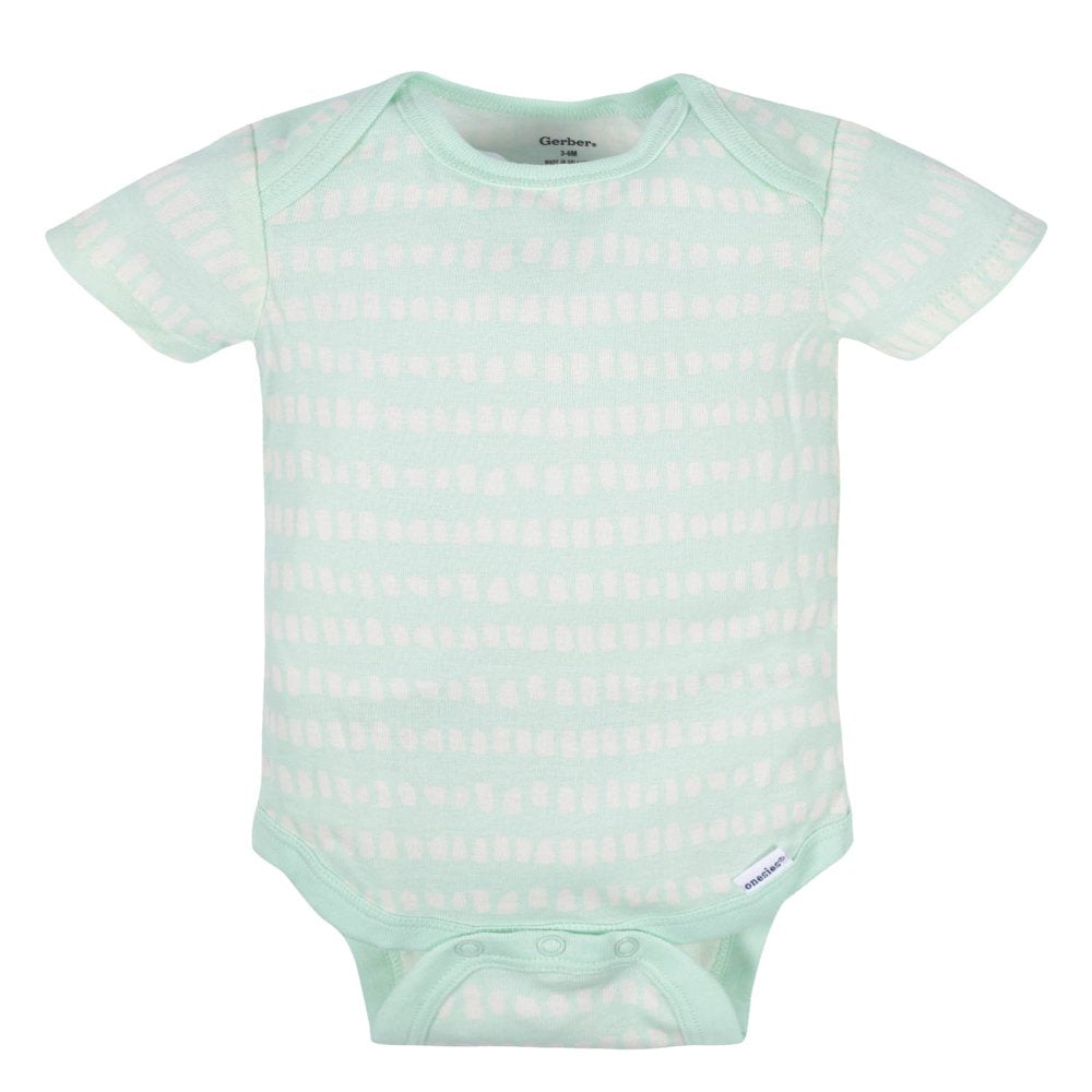 Gerber Assorted Short Sleeve Onesies Bodysuits, 8Pk (Baby Boy or Baby Girl Unisex)