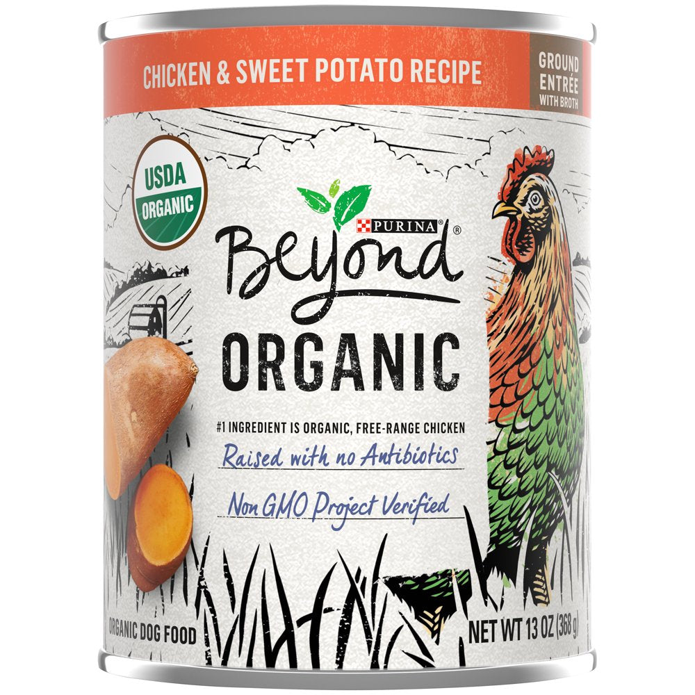(12 Pack) Purina beyond High Protein Adult Wet Dog Food, Organic Chicken & Sweet Potato Recipe, 13 Oz. Cans