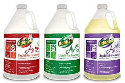 Odoban Professional Cleaning Ready-To-Use Liquid Air Freshener, 1 Gallon Scent Assortment, Cherry, Spring Fresh and Lavender