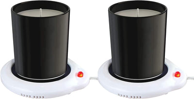 Eutuxia Candle Warmer for Home & Office, Set of 2, Great for Warming up Cups, Coffee Mugs & Beverages on Desks Tables & Countertops. Electric Heated Plate Warms Quickly, Enjoy Hot Drinks on Cold Days