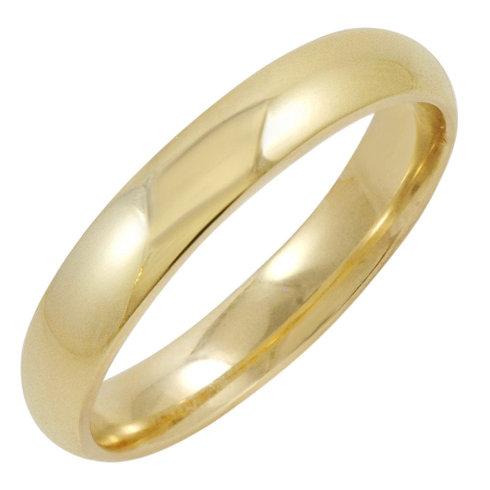 Men'S 14K Yellow Gold 4Mm Comfort Fit Plain Wedding Band Ring Size 14