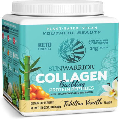 Collagen Peptides Powder - Sunwarrior Collagen Mix with Biotin and Vitamin C - Hyaluronic Acid Collagen Protein Powder Supplement for Hair, Skin & Nails - 20 Servings